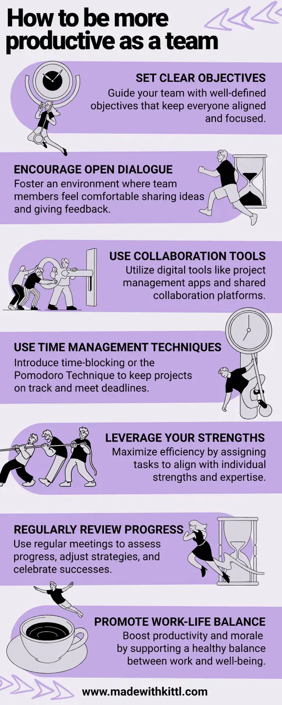 Business and Productivity Tips Infographic Examples Purple Gray
