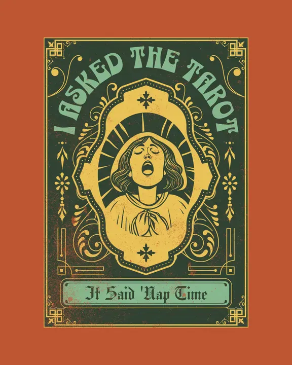 A punny take of the ask the tarot t shirt design template by Miftah Amri - Kittl