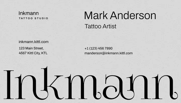 Minimalist Typographic Business Card Design Template by Claudine Quintela - Kittl