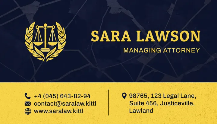 Lawyer Business Card Card Design Template by Vecster - Kittl