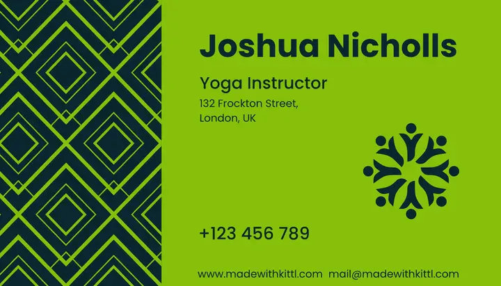 Yoga and fitness center business card design template by Illustrava - Kittl