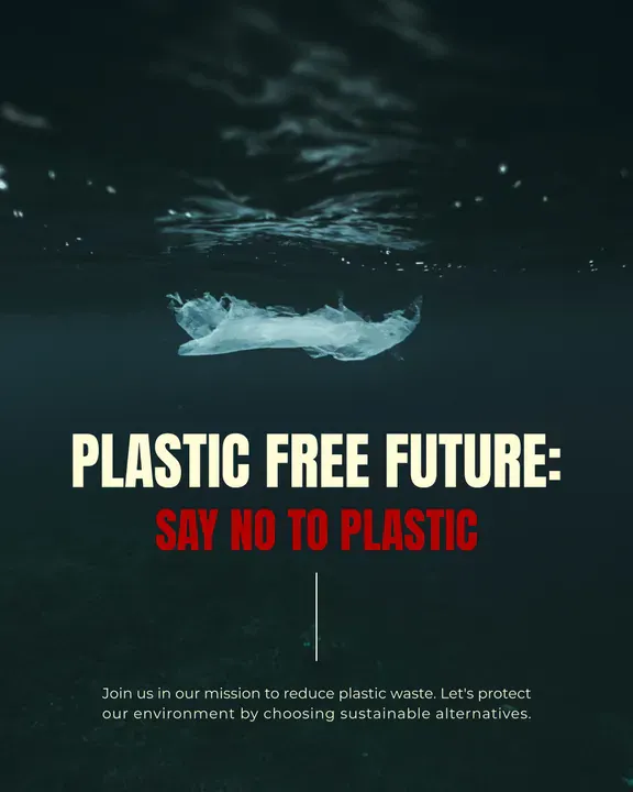 Plastic free future in a protest poster style - Kittl