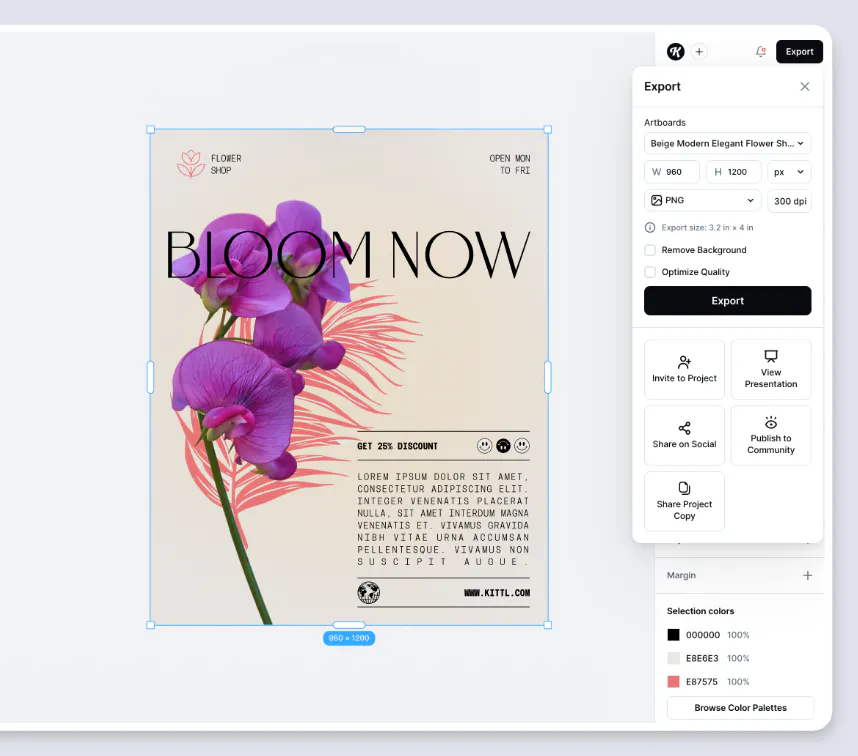 How to change DPI in Kittl