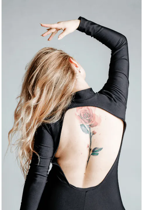 Watercolor Tattoo Style on back