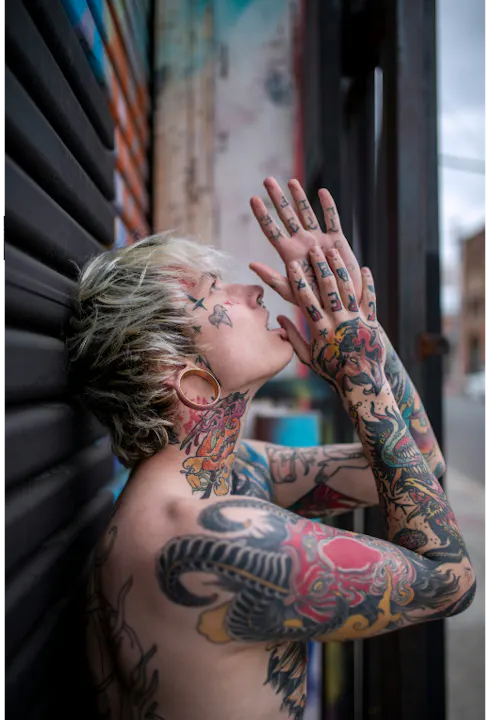 A man with Neo Traditional Tattoo Style