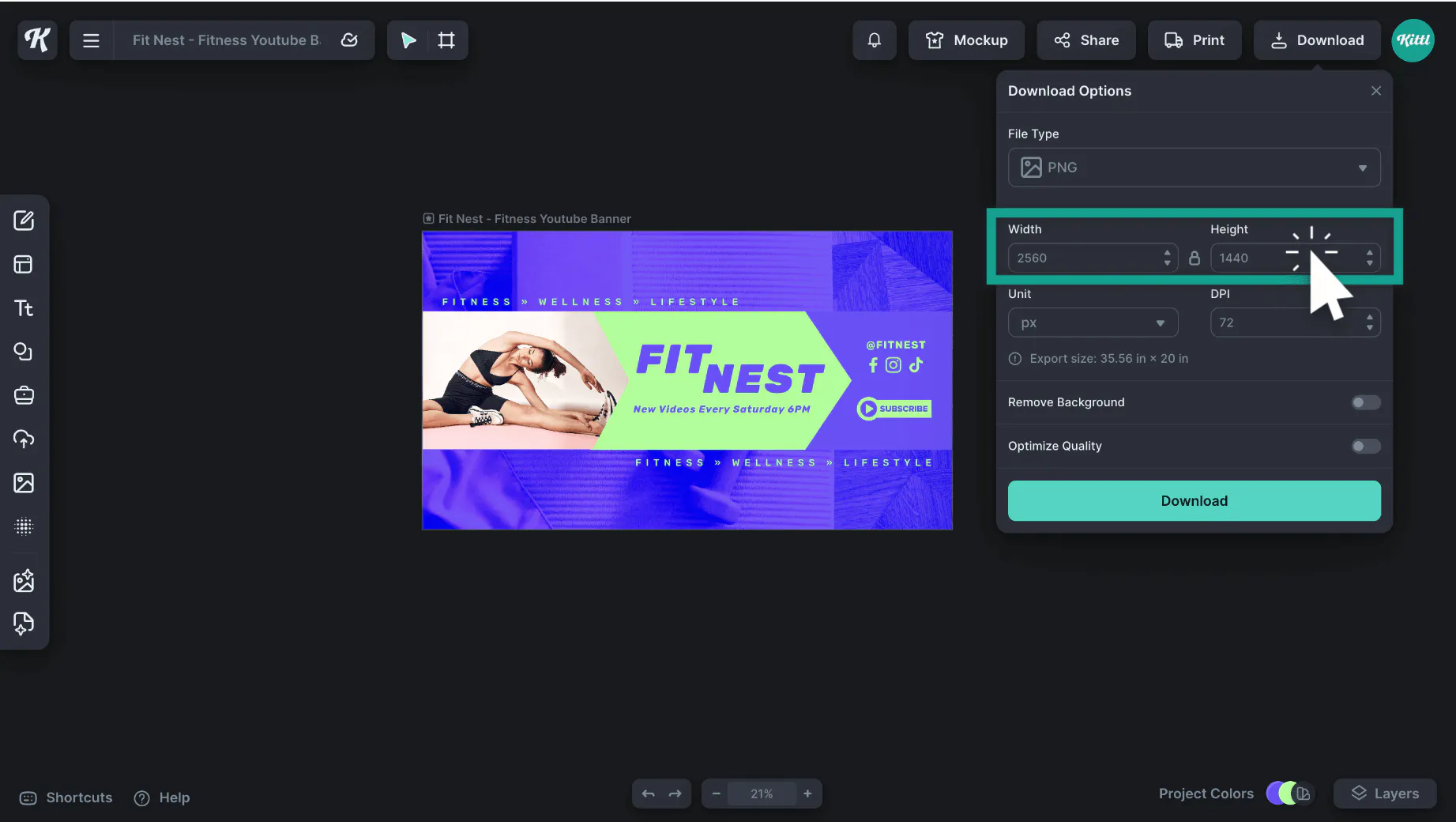 Free YouTube Banner Creator in Kittl