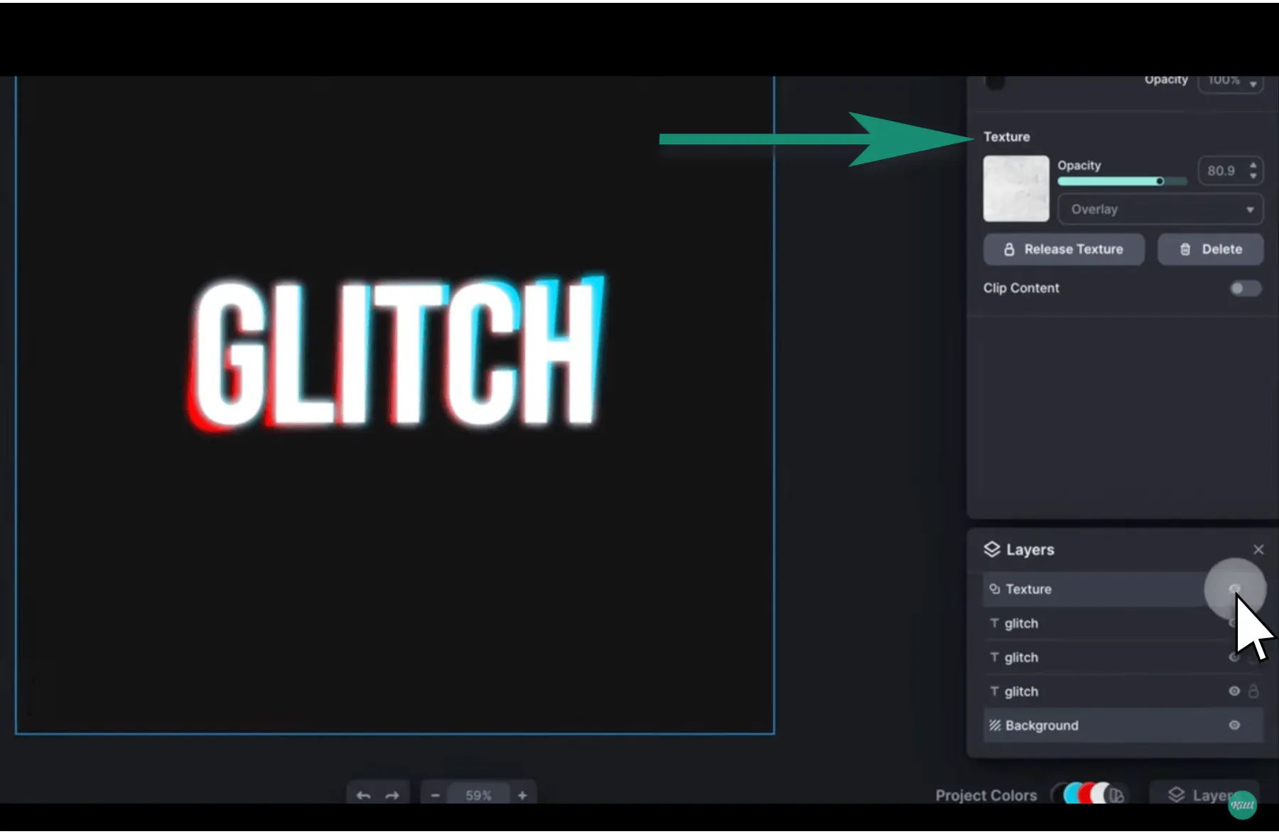 Glitch text tutorial step 5