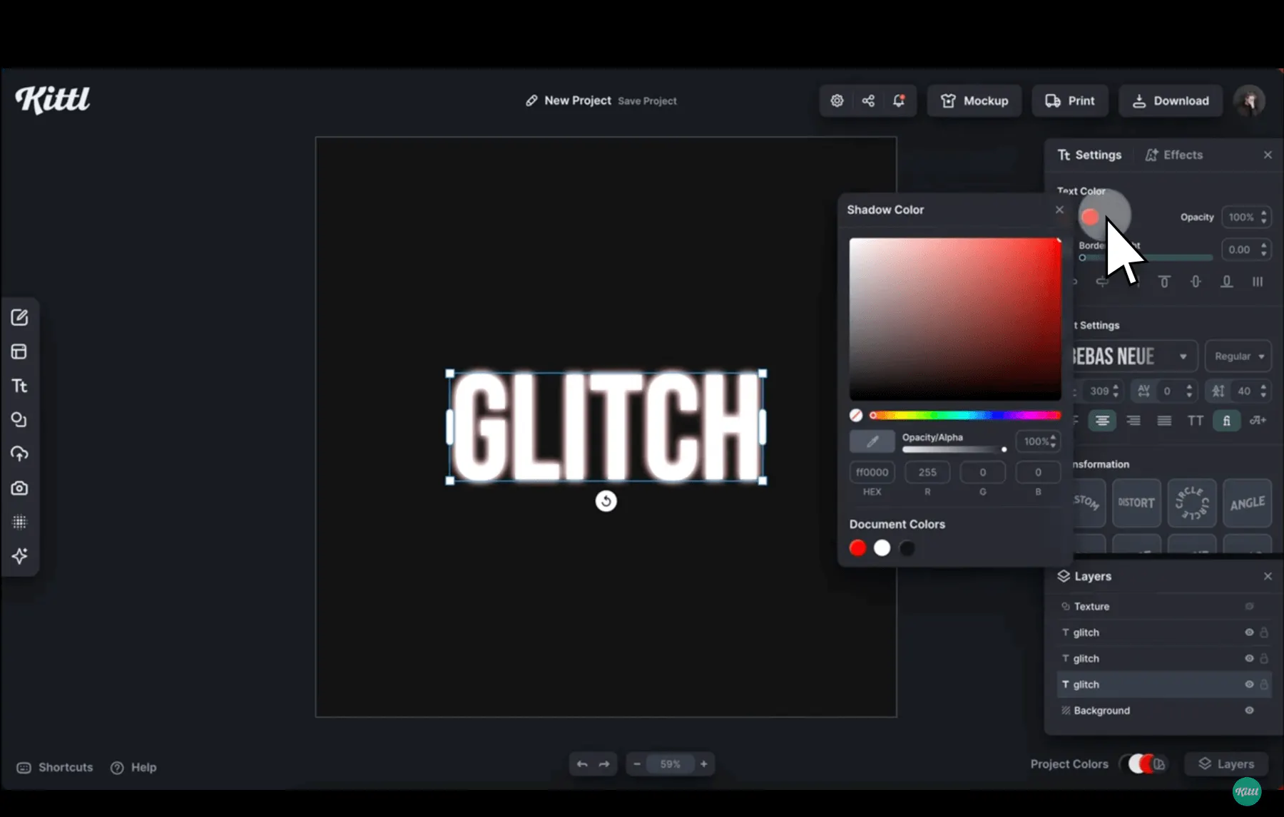 Glitch text tutorial step 3
