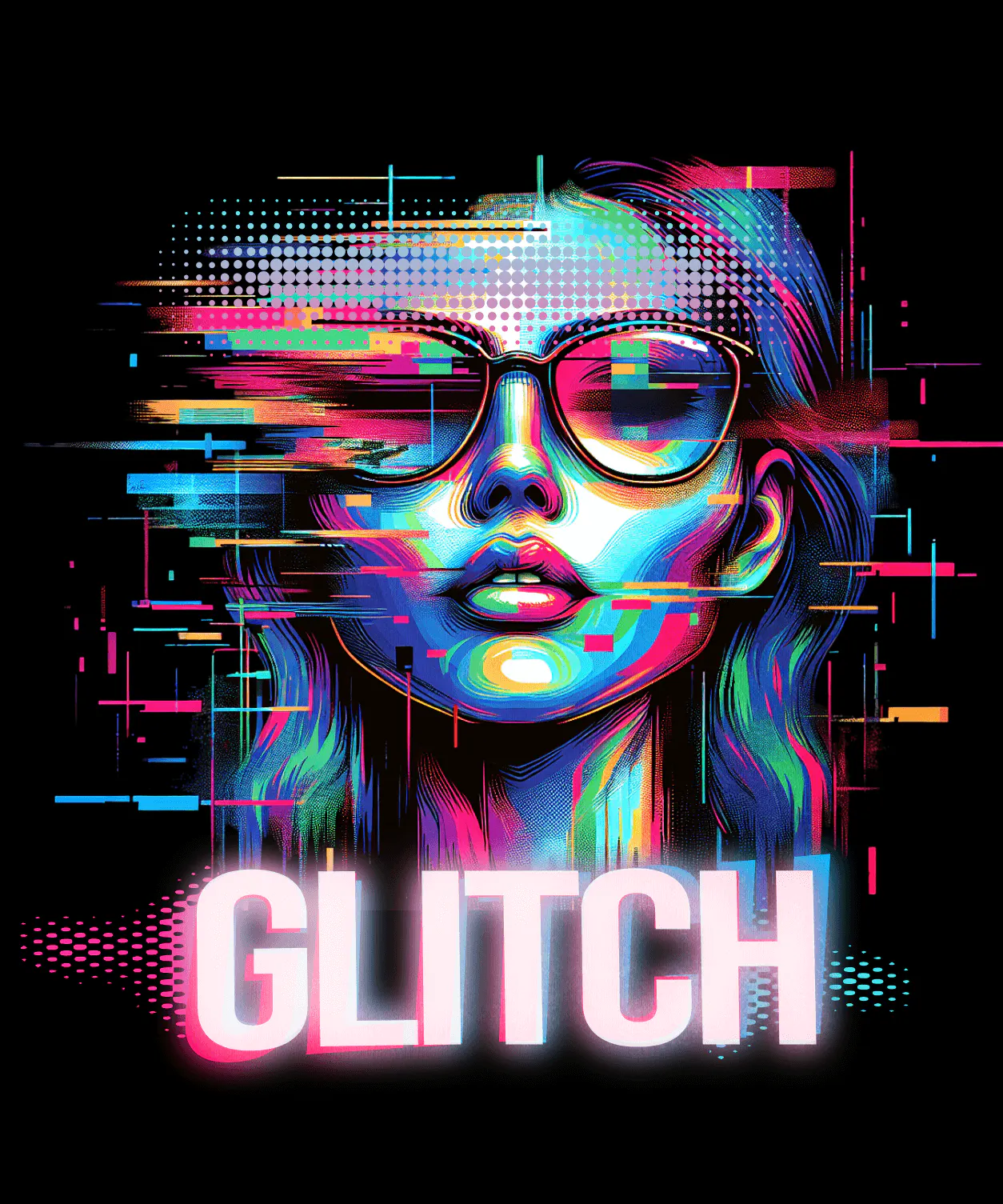 Glitch text effect example image