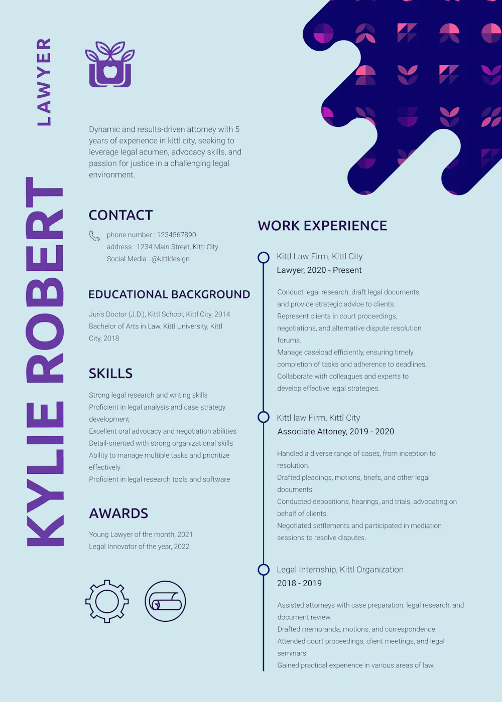 Lawyer resume example