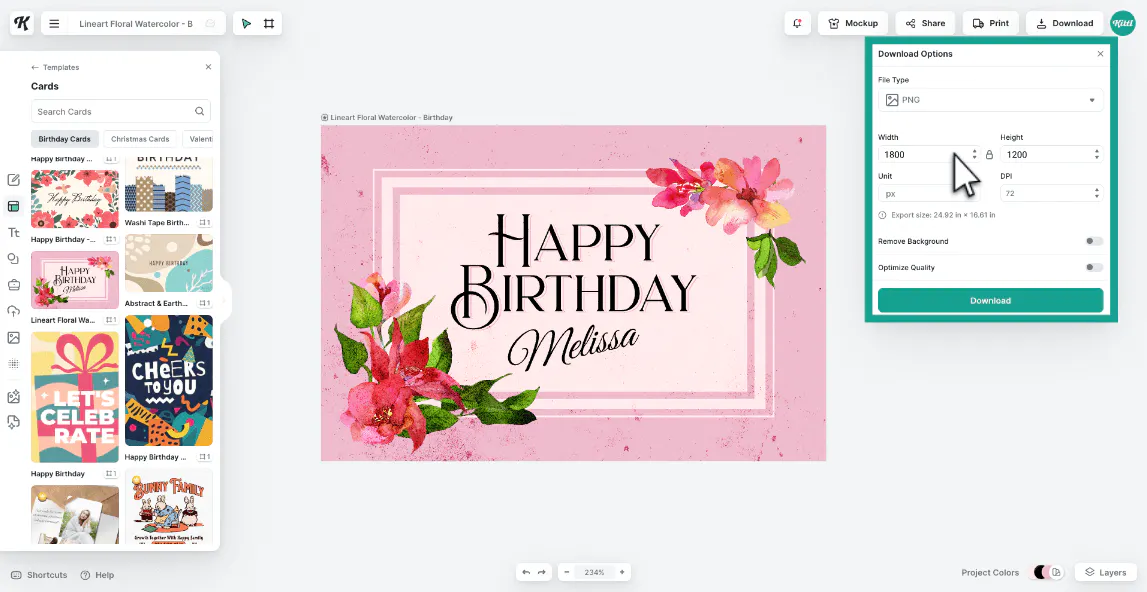 standard birthday card size in pixels