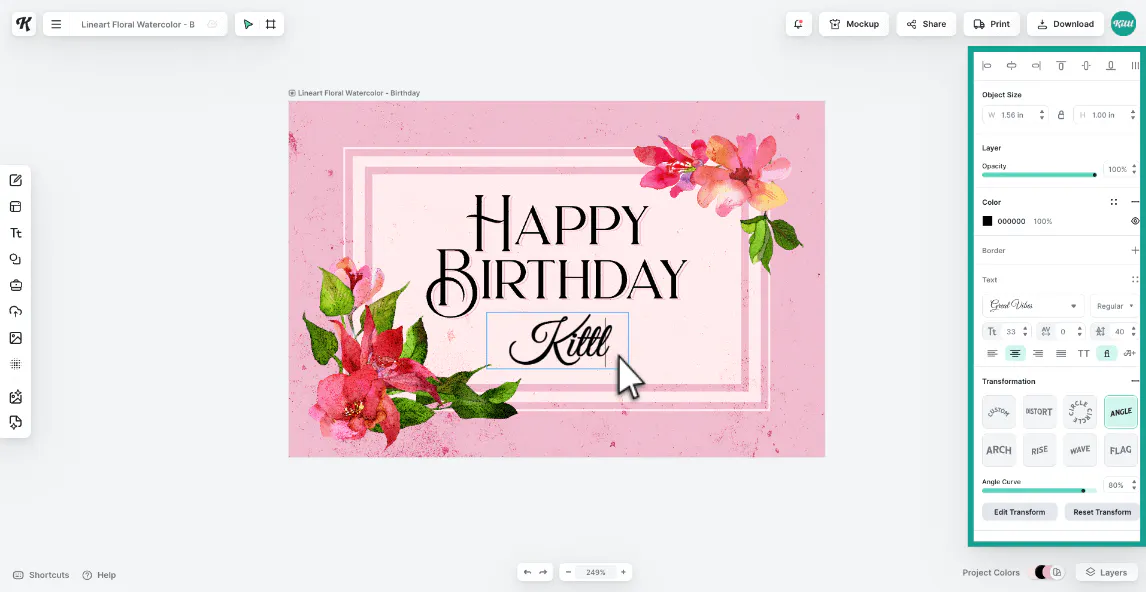 DIY card - Customise text