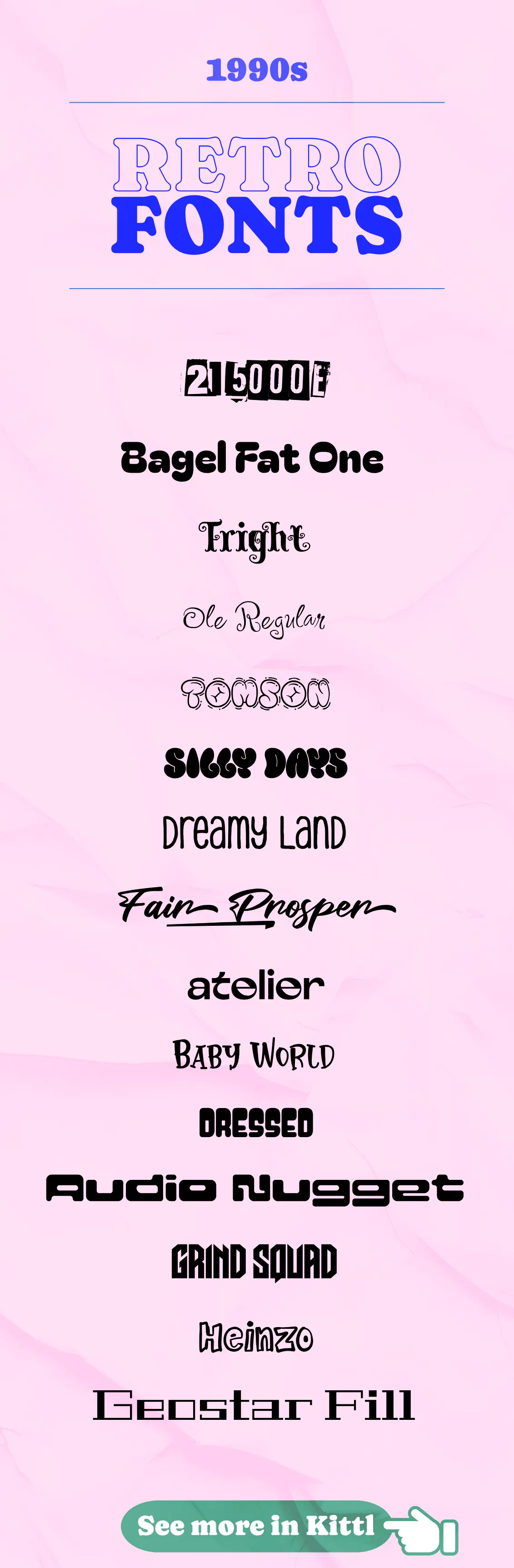 Never miss 75 Retro Fonts: From '50s to '90s - Kittl Blog