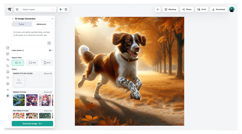 Descriptive AI prompt example