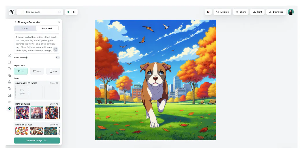 Anime AI prompt example