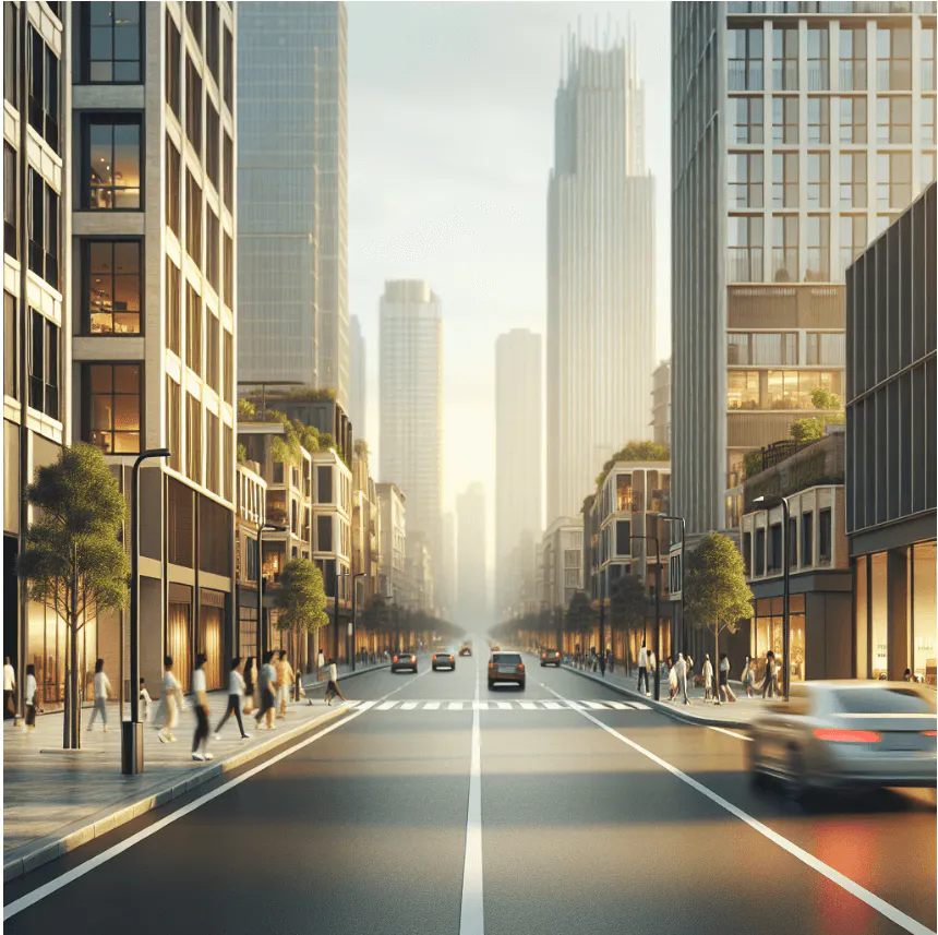 A bustling city AI image