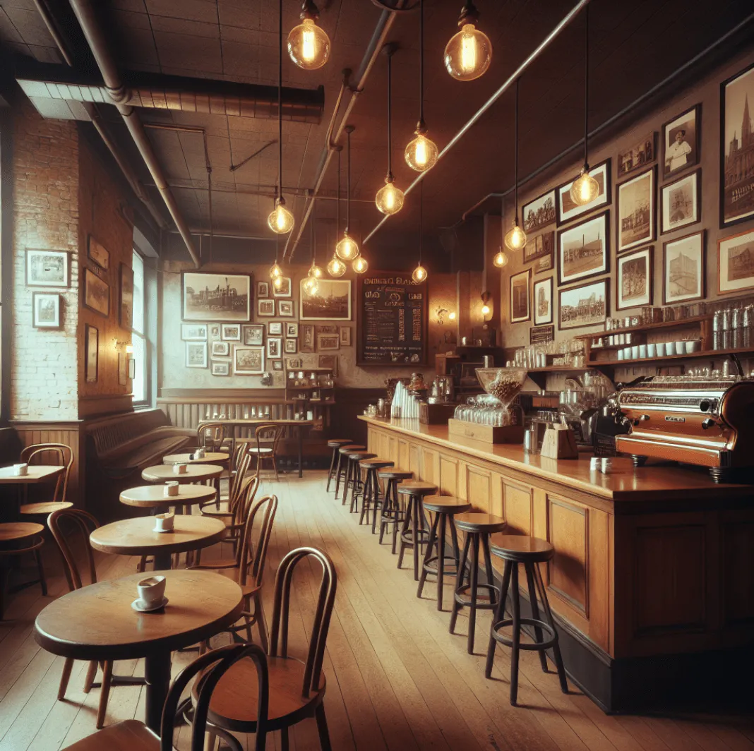 Rustic coffee shop AI image