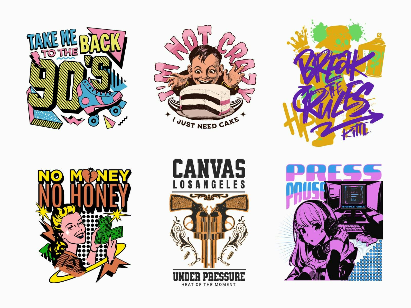 Customizable pop culture-themed t-shirt designs