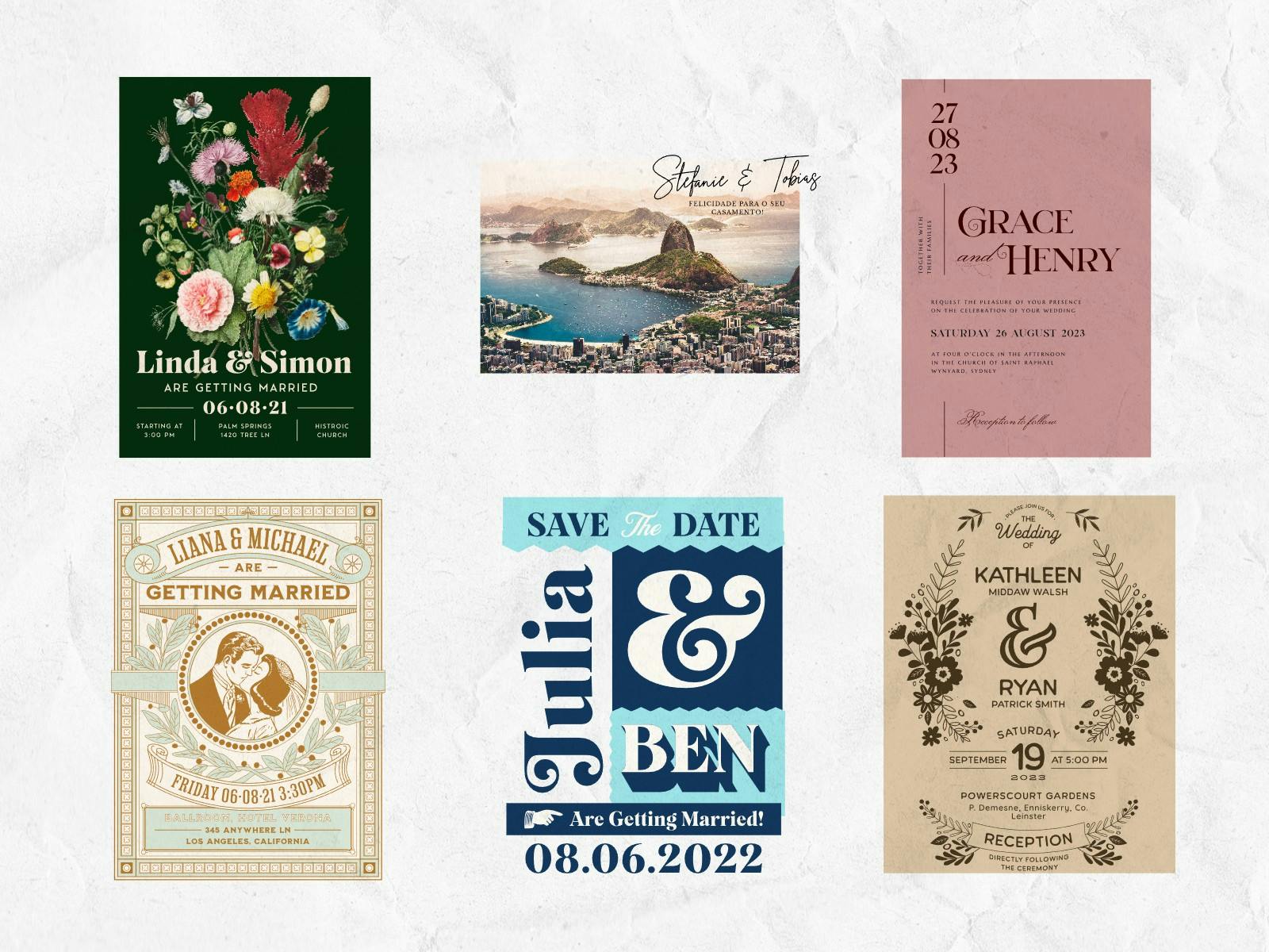 Popular Kittl wedding invitation cards collection