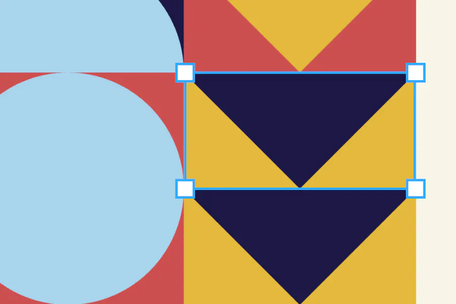 Shape blocking for bauhaus art design tutorial creating from scratch