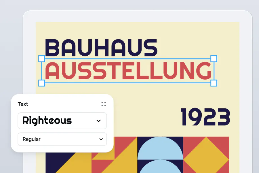 Typography, font, and text effects for bauhaus art design tutorial creating from scratch