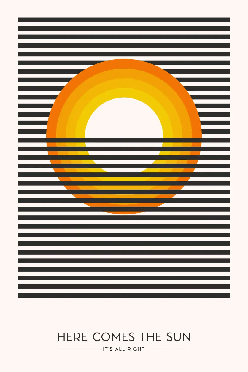 Bauhaus art template free by Kittl, here comes the sun