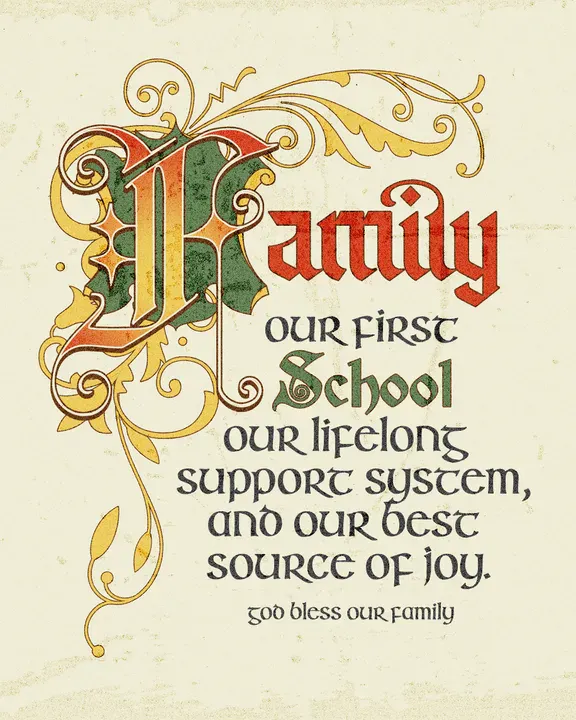 2. Celebrate the essence of kinship through the timeless elegance of Medieval Lombard capital letters - Fully vector design with editable texts by Renato Gimenes perfect for Harry Potter day - Kittl