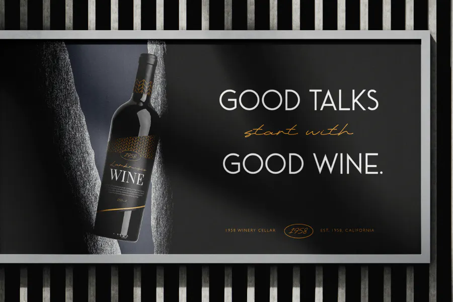 1. A display of Chiaroscuro in a wine product banner -  the use of strong light against deep shadow as a Baroque art technique in modern art - Kittl