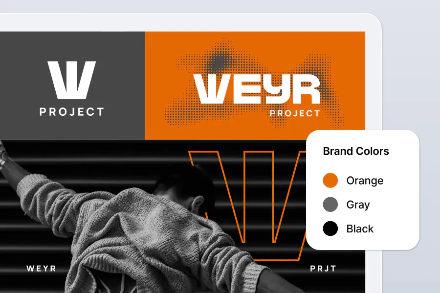 Using brand colors in Kittl to ensure the same color palette with suitable color contrast across different branding assets - Kittl