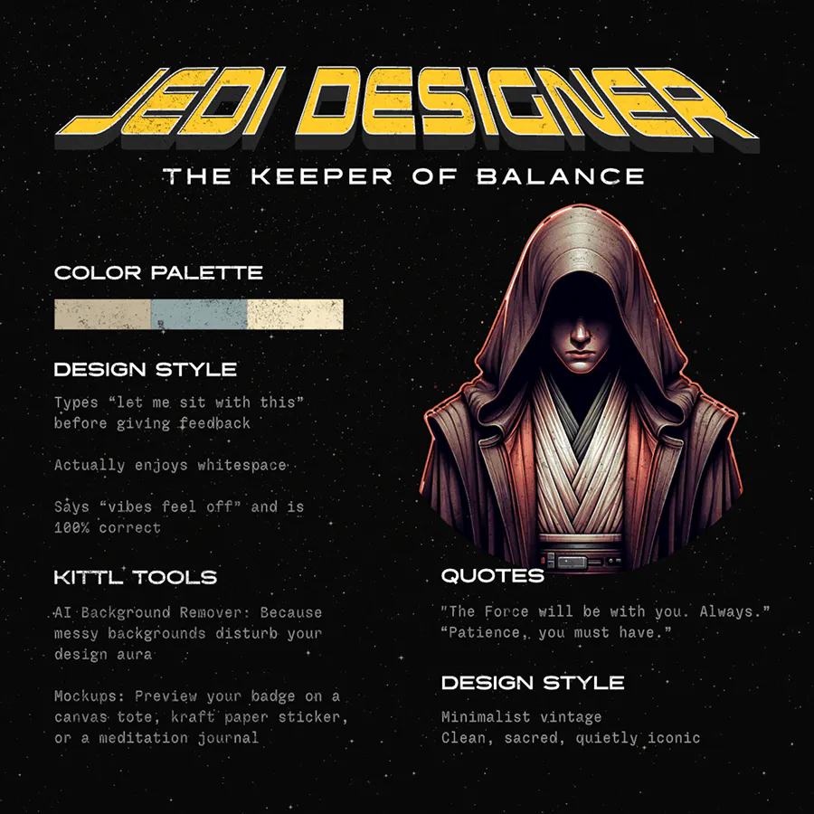 Star Wars jedi designer type Star Wars Quiz Results