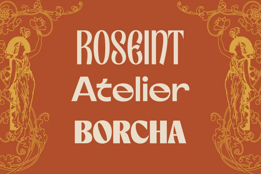 Kittl Boho fonts you could use in the Modern Boho Sans Serifs font family are Roseint, Atelier, and Borcha - Kittl