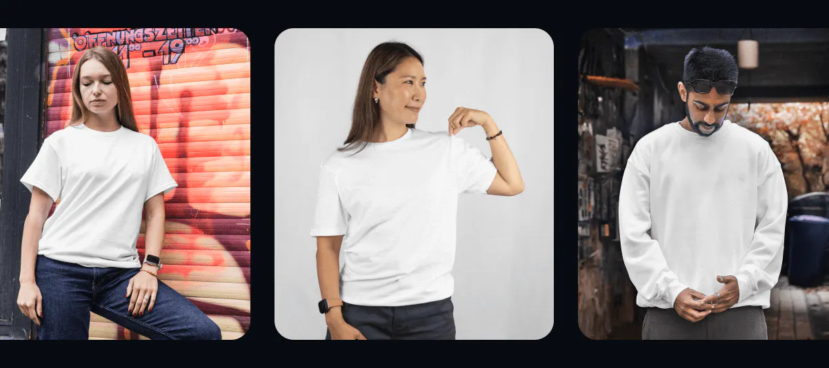 Kittl staff as real-life mockup model