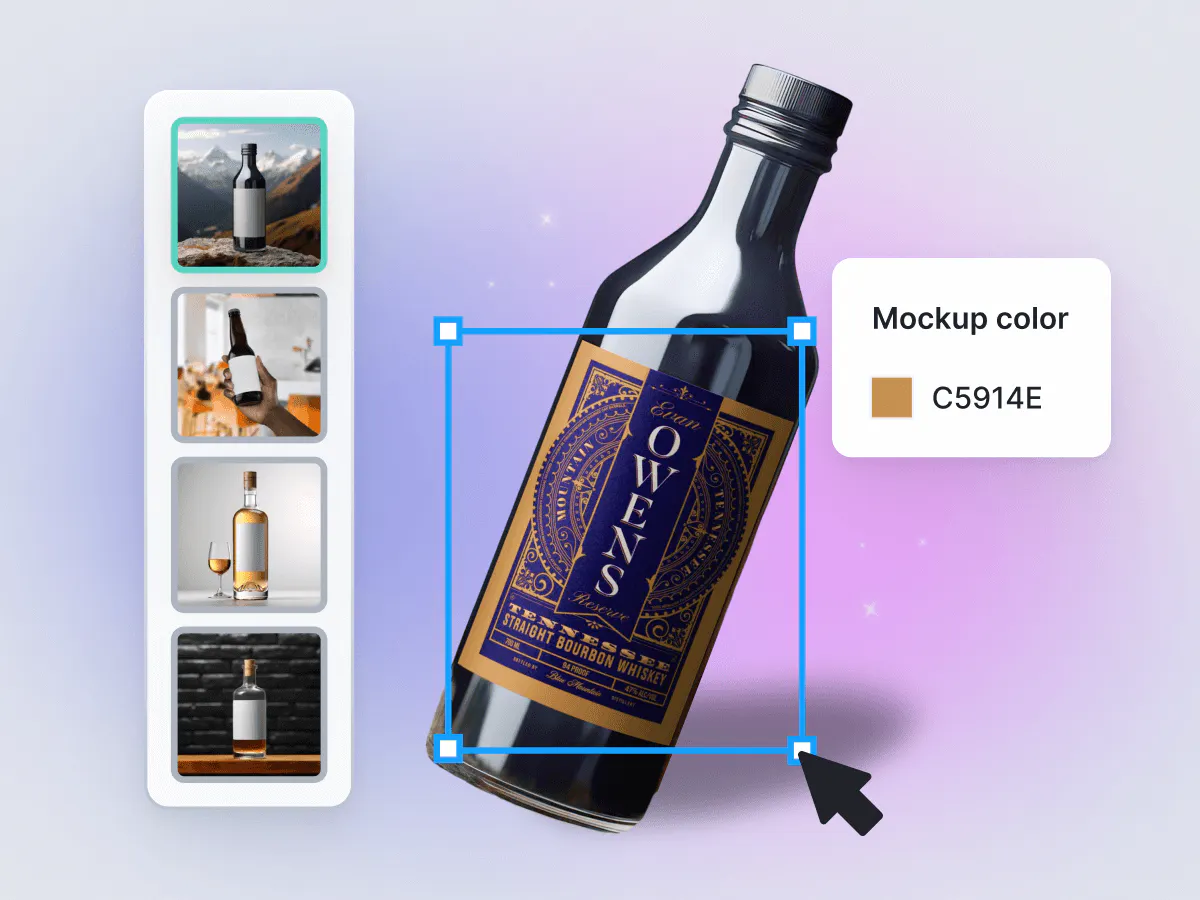 Graphic designers need mockups. This photo shows one of the bottle mockups designers might find useful to put on a brand