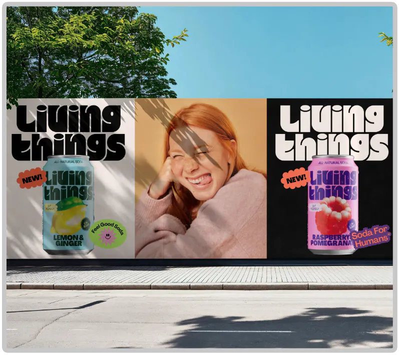 Living things logo on street posters