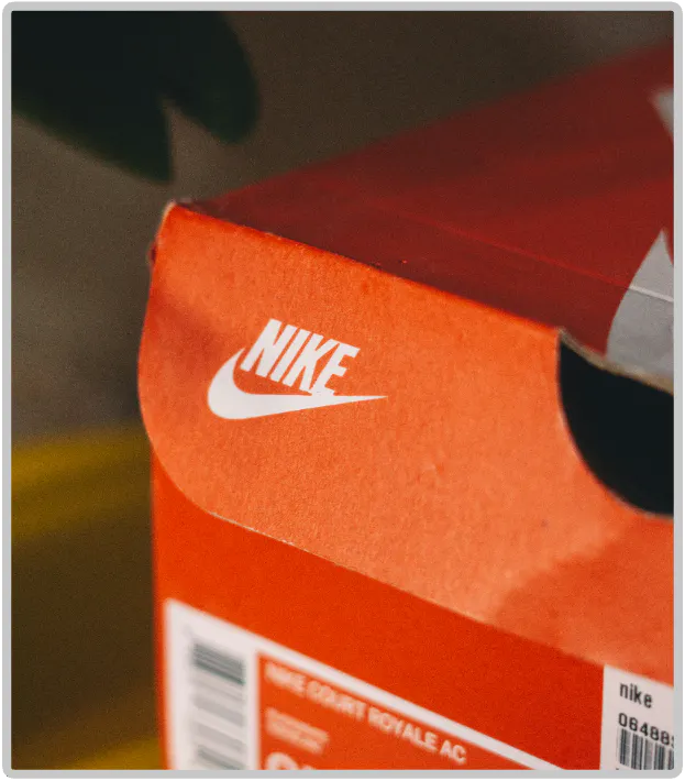 Nike logo on product packaging