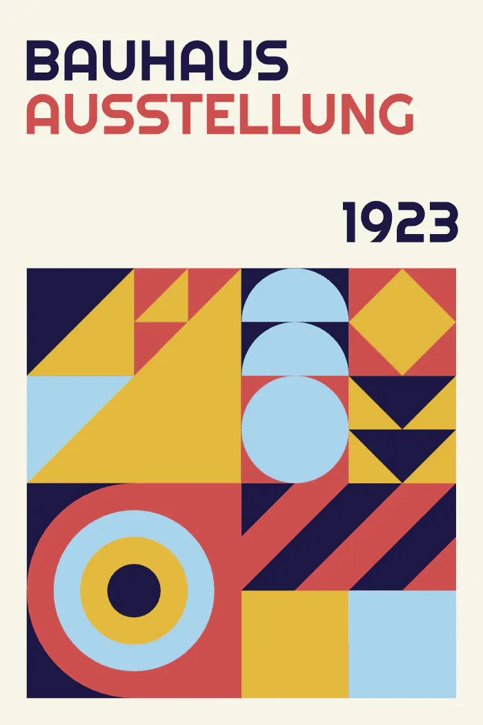 German Bauhaus Geometric Poster Design Template (Japan-German style)- Kittl