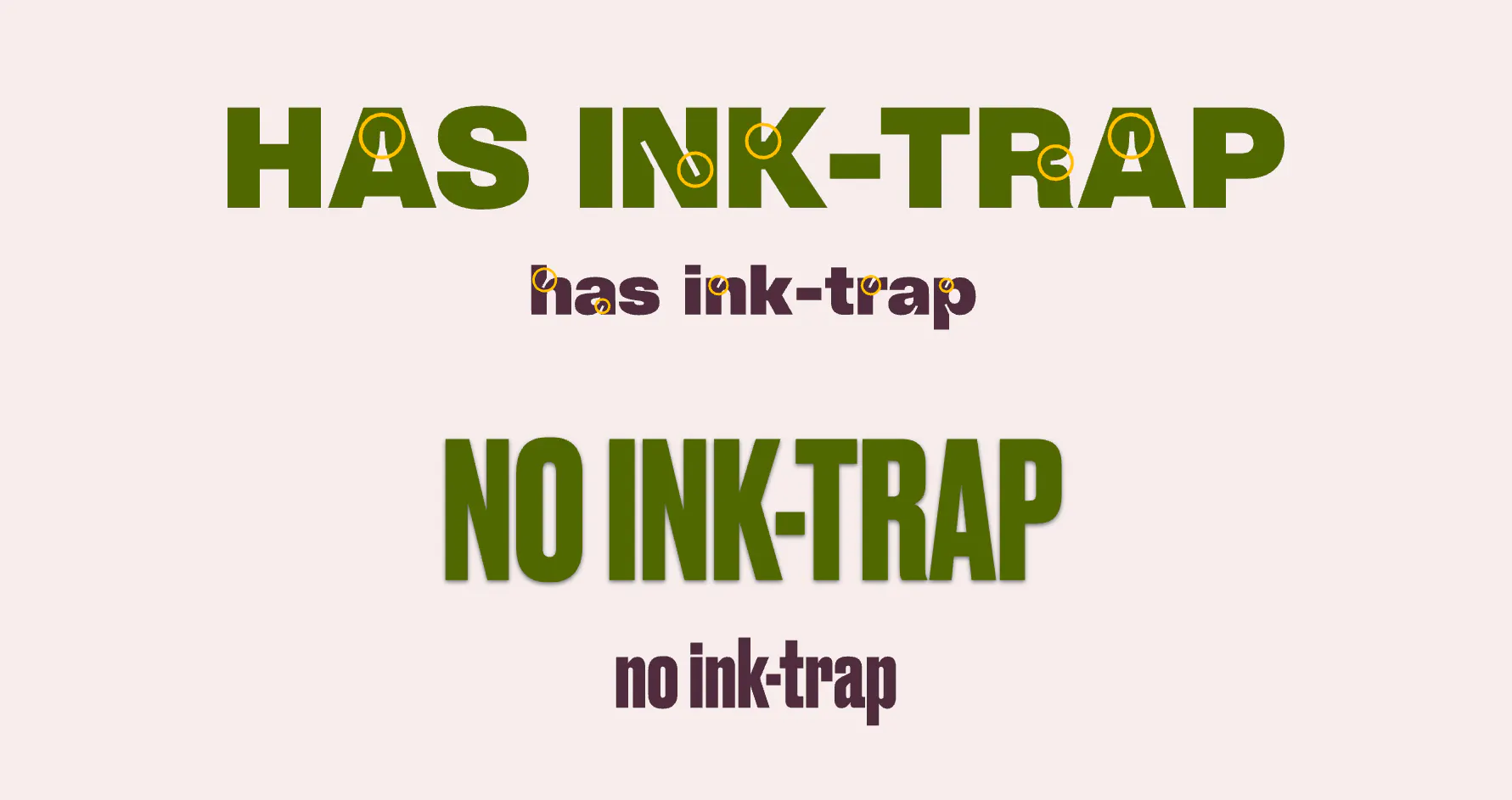 Ink-trap font vs non ink-trap font