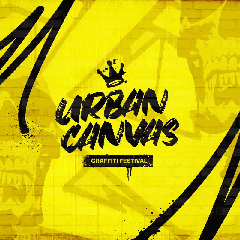 Yellow and black Urban Canvas graffiti graphic design