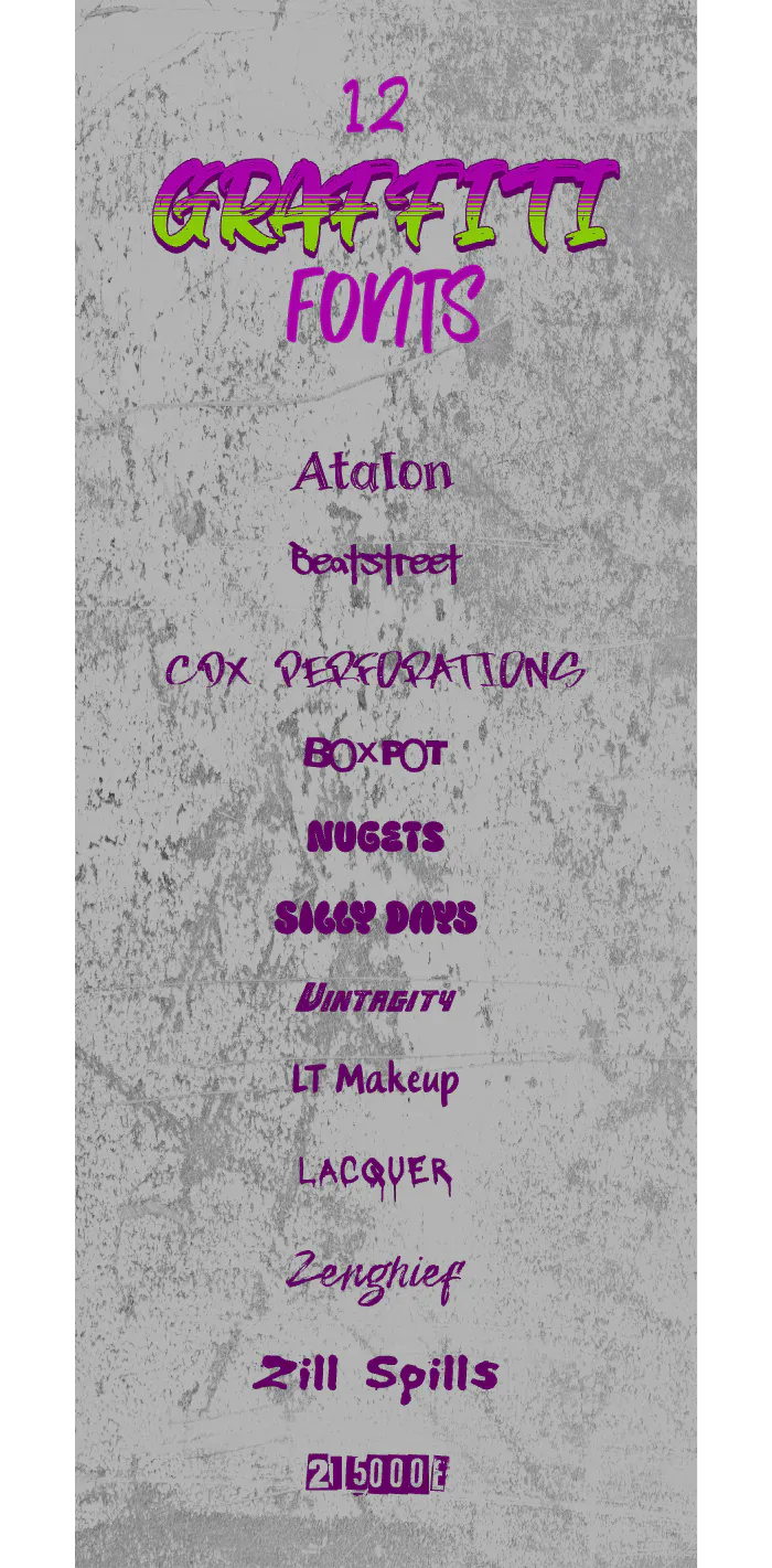 Preview of graffiti fonts from Kittl