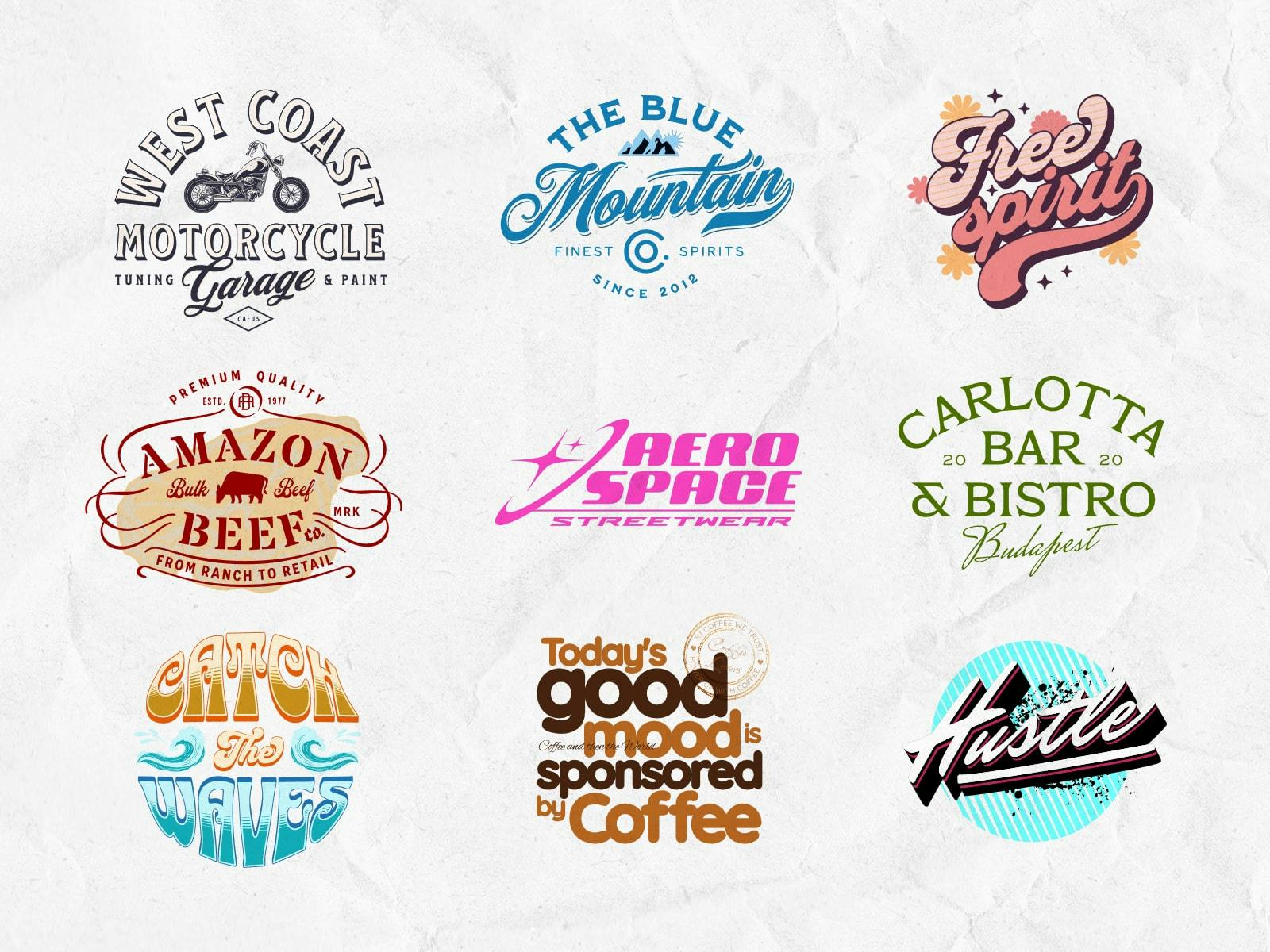 Typography Logo: Collection of typography-based logo designs