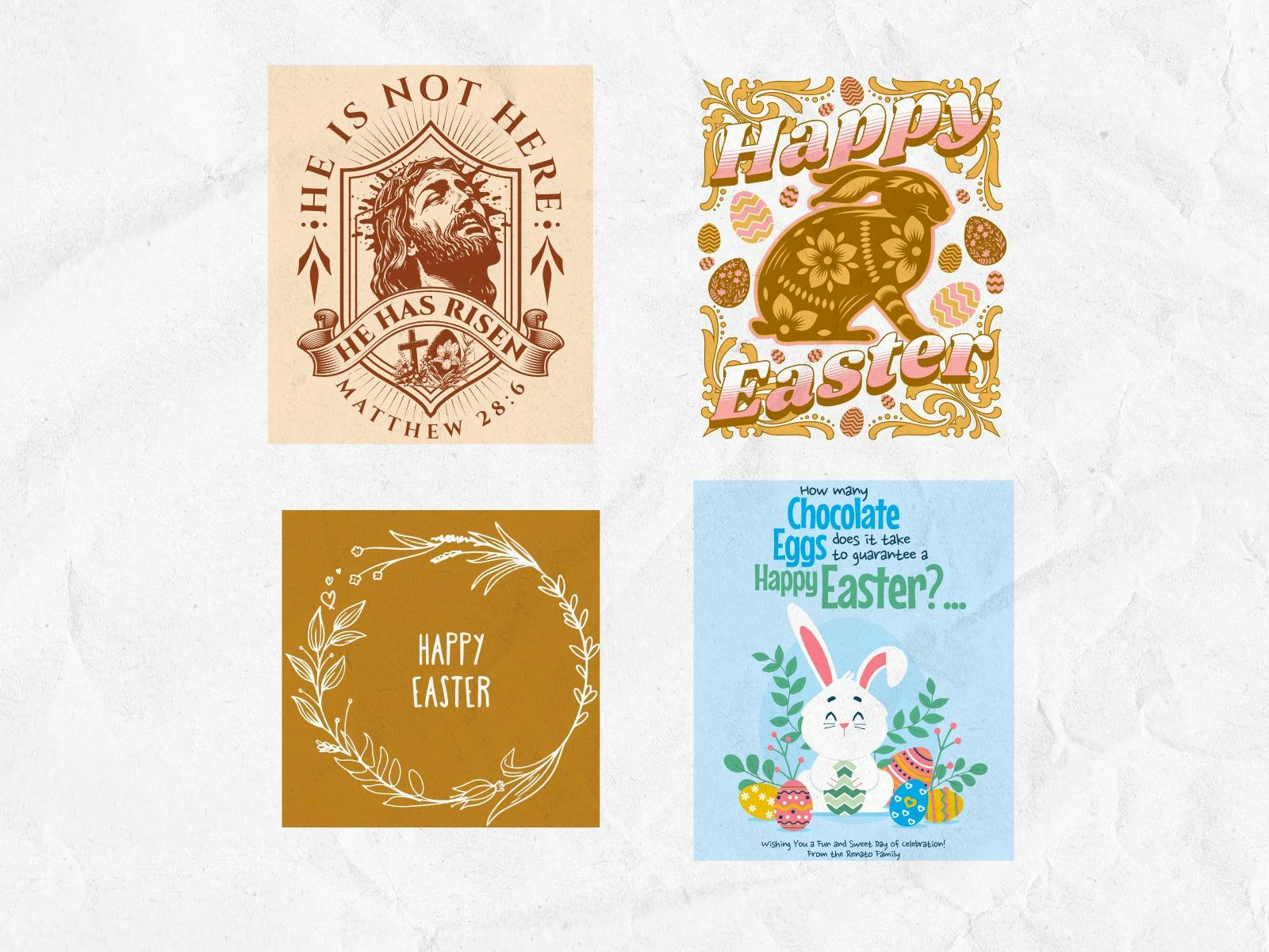 Collection of Top Easter Cards in Kittl