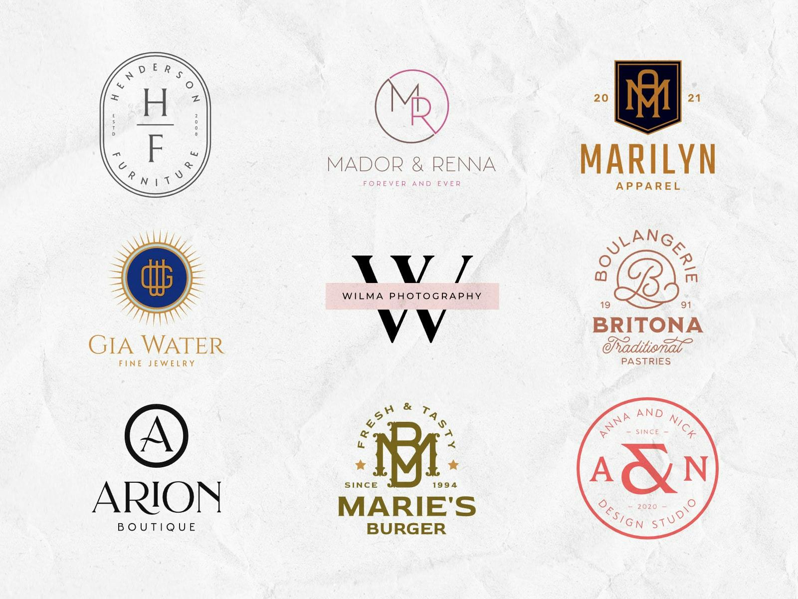 Lettermark Logo: Collection of lettermark logo designs
