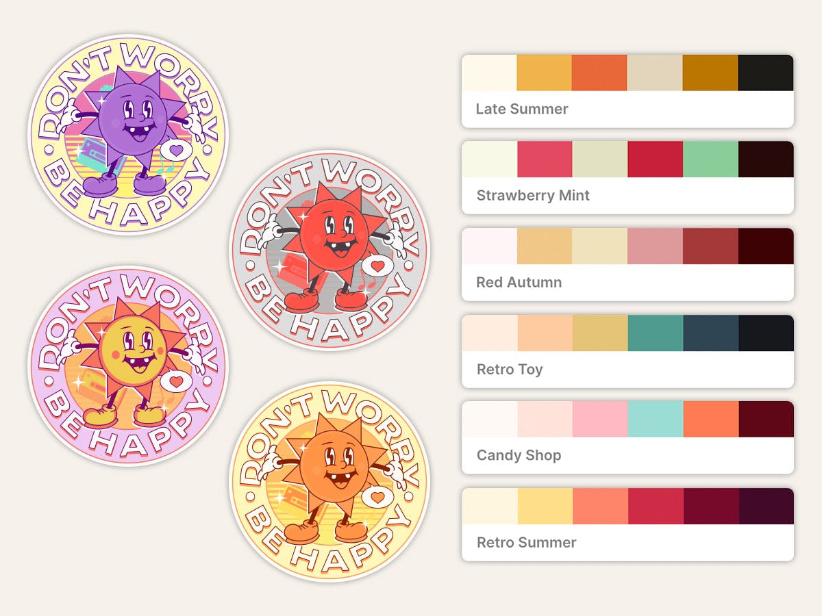 Easy color changing with Kittl's color palette feature.