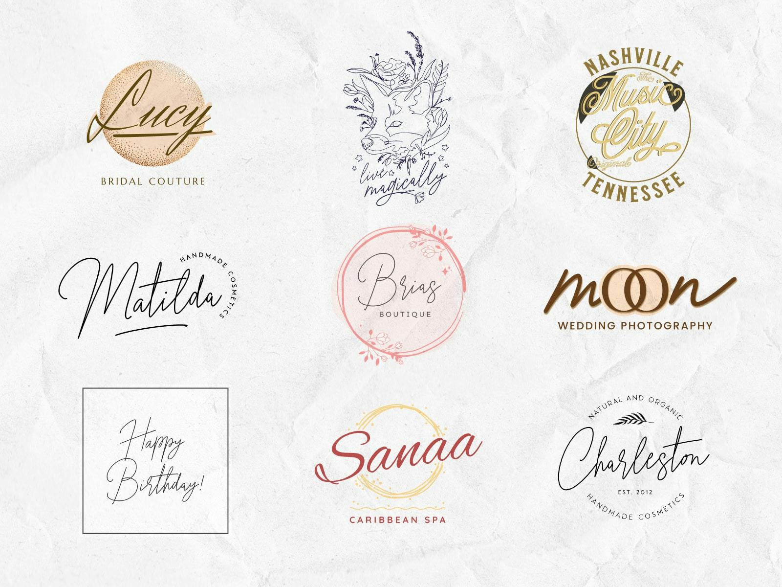 Handwritten Logo: Collection of handwritten logo designs