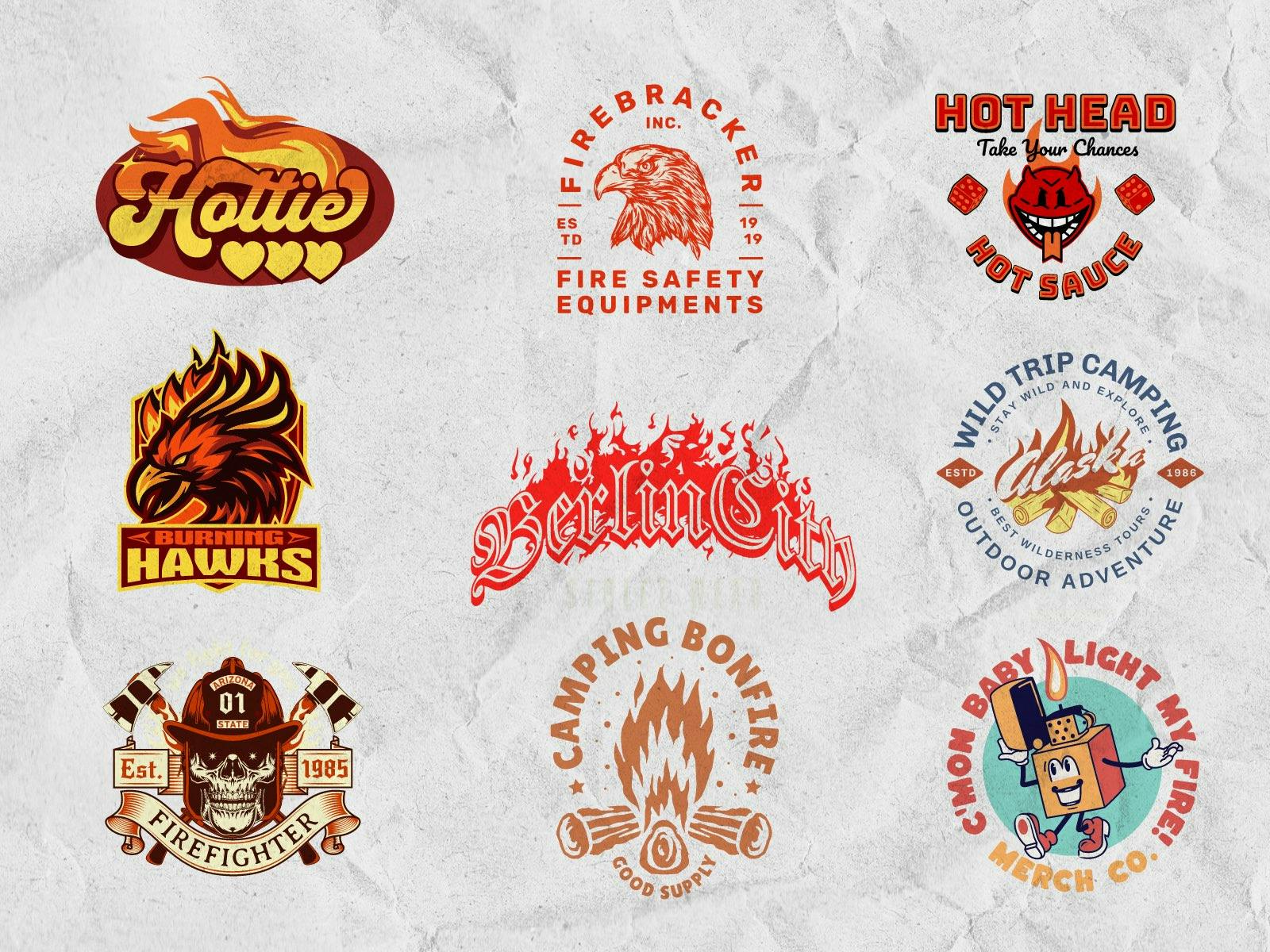 Logotipos de fire vector Editáveis Design