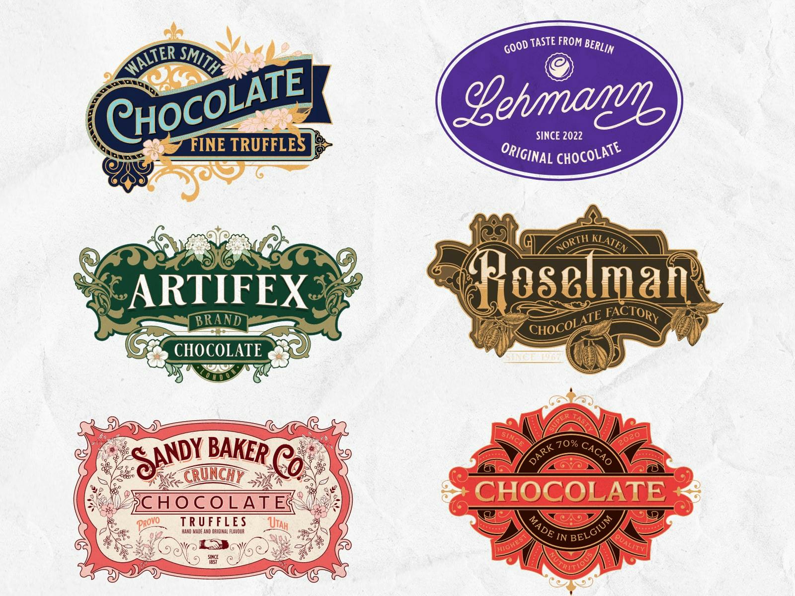 Customizable chocolate label templates for all types of products