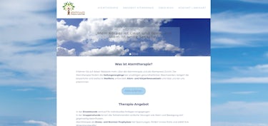 Screenshot der Homepage von der Atempraxis Jeanine Kölbl.