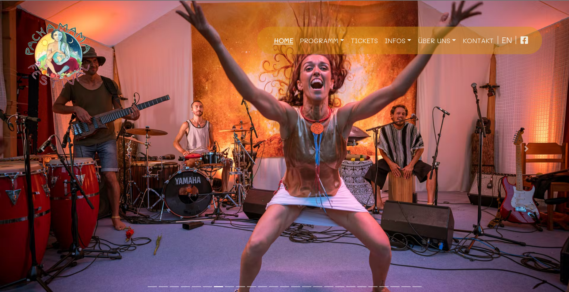 Screenshot der Homepage Pachamama Festival