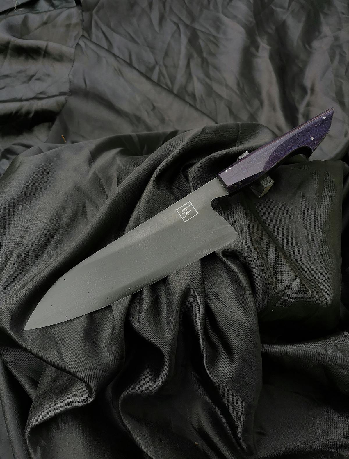 Scherlfirearts - Santoku S-Grind Lavender Micarta