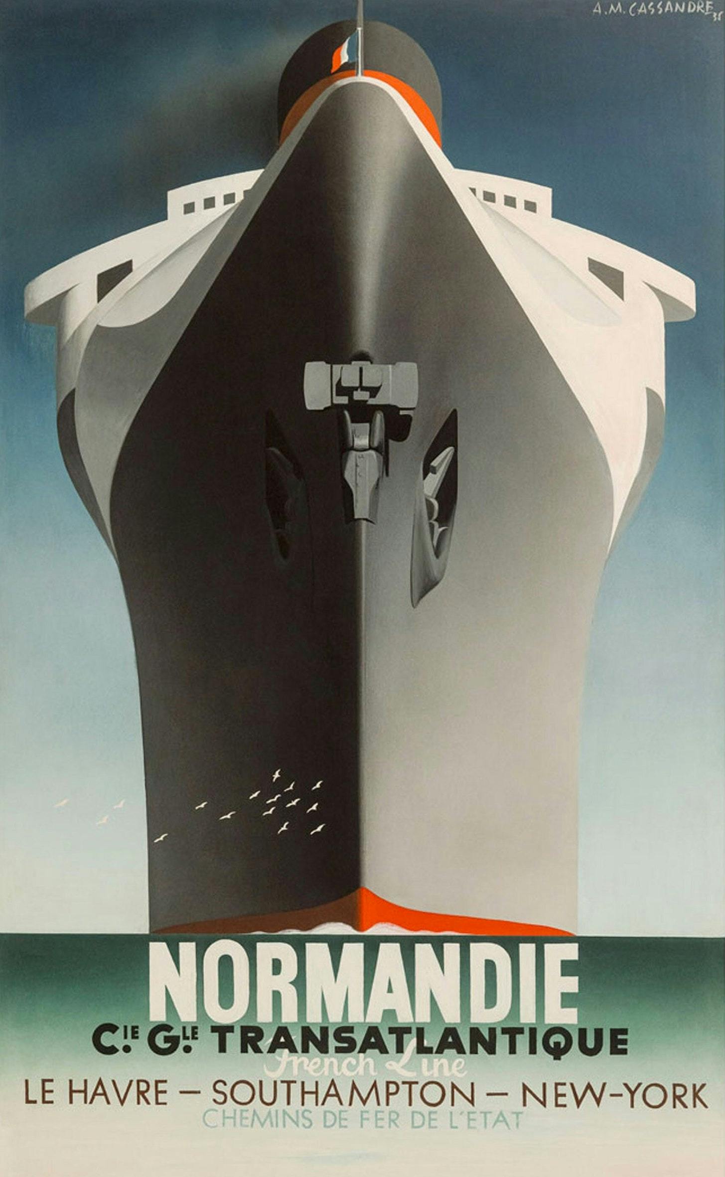 Normandie, 1935, by A.M. Cassandre